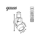 Светильник трековый однофазный GU10 50 Вт 80х145х60 мм цилиндр (черный) Gauss TR003 (TR003) 