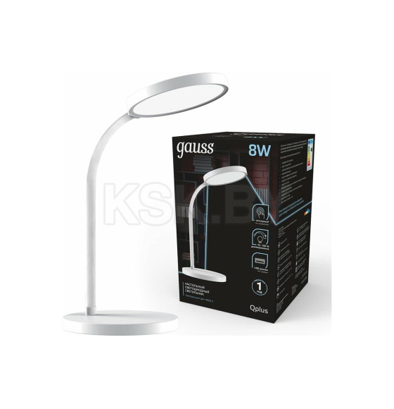 Светильник настольный GTL503 8W 500lm 4000K 170-265V диммируемый USB LED (белый) Gauss Qplus GT5031 (GT5031) 