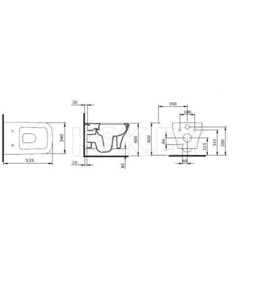 Комплект BERGES 042449 (инсталляция NOVUM, кнопка L5 черная SoftTouch, унитаз Strati Rimless, сидение дюропласт Strati Slim SO) (042449) 