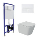 Комплект BERGES 043244 (инсталляция NOVUM525, кнопка L1 белая,  унитаз FLOE S Rimless, сиденье дюропласт Floe S Slim SO) (043244) 