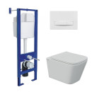 Комплект BERGES 043347 (инсталляция АТОМ Line, кнопка матовый хром, унитаз FLOE S Rimless, сидение дюропласт Floe S Slim SO) (043347) 