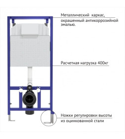 Инсталляция Berges для скрытого монтажа унитаза NOVUM,кнопка S1 белая