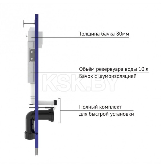 Комплект BERGES 043242 (инсталляция NOVUM525, кнопка L3 хром глянец,  унитаз FLOE S Rimless, дюропласт Floe S Slim SO) (043242) 