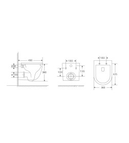 Комплект BERGES 043389 (инсталляция NOVUM, кнопка O3 хром глянец, унитаз OKUS Rimless 49 см, сиденье дюропласт микролифт)