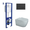 Комплект BERGES 043351 (инсталляция АТОМ Line, кнопка черная SoftTouch, унитаз MASCON Rimless, сидение дюропласт микролифт) (043351) 