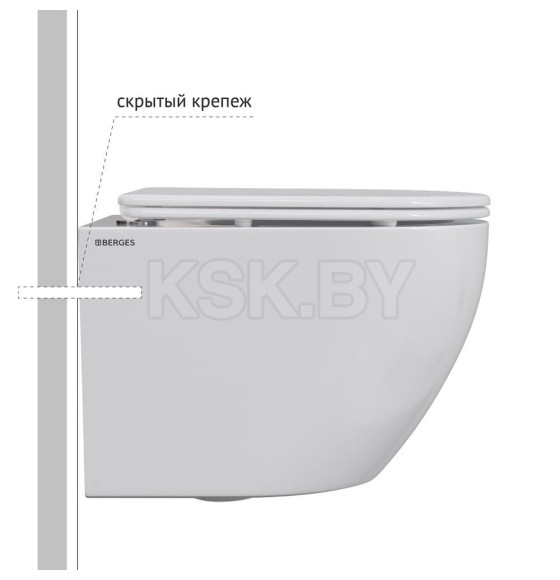 Комплект BERGES 043390 (инсталляция NOVUM, кнопка O5 Soft Touch черная, унитаз OKUS Rimless 49 см, сиденье дюропласт микролифт) (043390) 