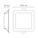 Светильник встраиваемый LED 5,5W 460lm 4000K 170-260V IP20 95х26 мм квадрат (белый) Gauss Elementary Downlight 998420205 (998420205) 