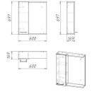 Шкаф с зеркалом Axus Дюна 60 дуб бунратти правый (GS-00011416) 