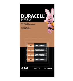 Батарейка AAA LR03 1.5V Alkaline (4 шт) Duracell Simply