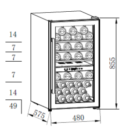 Винный шкаф Weissgauff WWC-49 DB DualZone