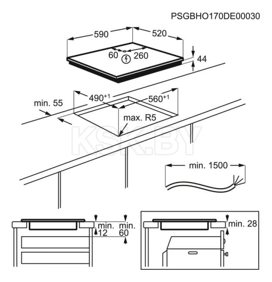 Панель варочная индукционная AEG IAE64843FB (IAE64843FB) 