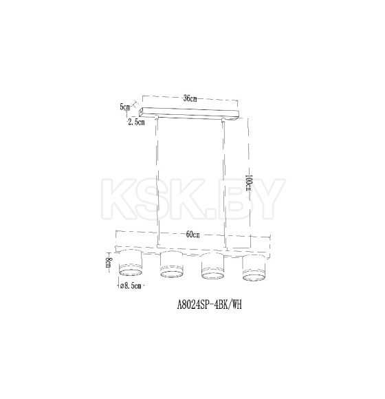 Люстра подвесная Arte Lamp LEGACY A8024SP-4BK (A8024SP-4BK) 