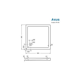 Душевой поддон Axus Kvadro-PK-90 (90*90*5)