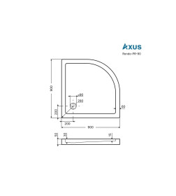 Душевой поддон Axus Rondo-PR-90 (90*90*5)