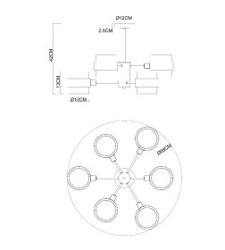 Люстра на штанге Arte Lamp CARLO A8205SP-6BK