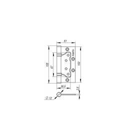 Петля универасальная без врезки Punto IN4200W PN (200-2B 100*2.5) матовый никель (упаковка 2 шт)