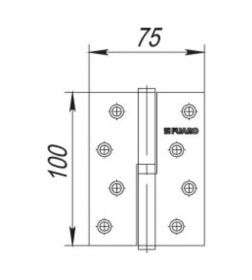 Петля съемная Fuaro IN4430SL SN левая (100*75*2,5) матовый никель (упаковка 2шт.)