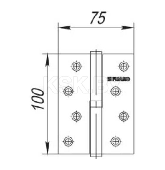 Петля съемная Fuaro IN4430SL SN левая (100*75*2,5) матовый никель (упаковка 2шт.) (18113) 