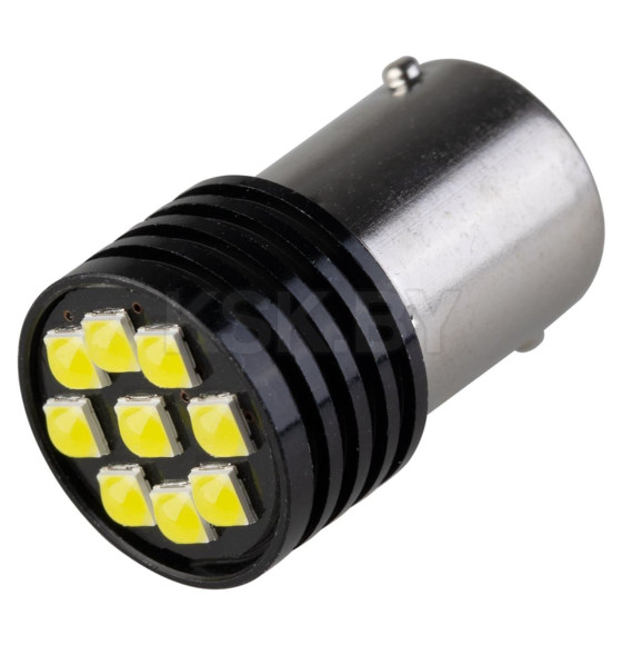 Автолампа диод S25 (P21W) 12V 9 SMD BA15s 1-конт комплект 2 шт. (белая) SKYWAY S08201544 (S08201544) 