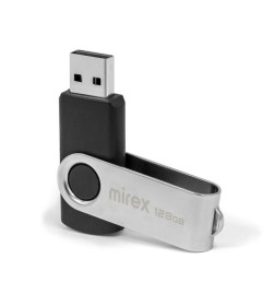 Флеш-накопитель 128GB USB 2.0 FlashDrive Mirex SWIVEL BLACK 13600-FMURS128