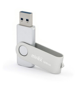 Флеш-накопитель 128GB USB 3.0 FlashDrive Mirex SWIVEL SILVER 13600-FM3SS128