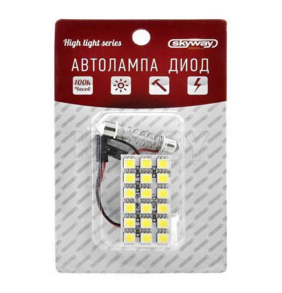 Панель светодиодная 12V 18 SMD диодов, 47х23 мм (белая) SKYWAY S03301003 (S03301003) 