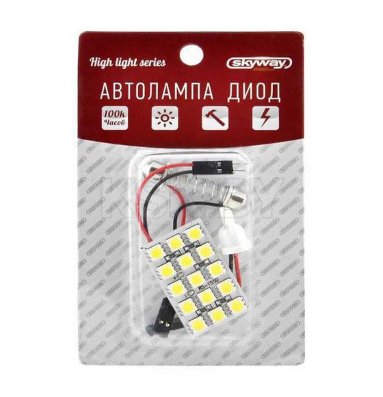 Панель светодиодная 12V 15 SMD диодов, 37х24 мм (белая) SKYWAY S03301002 (S03301002) 