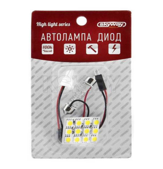 Панель светодиодная 12V 12 SMD диодов, 30х25 мм (белая) SKYWAY S03301001 (S03301001) 