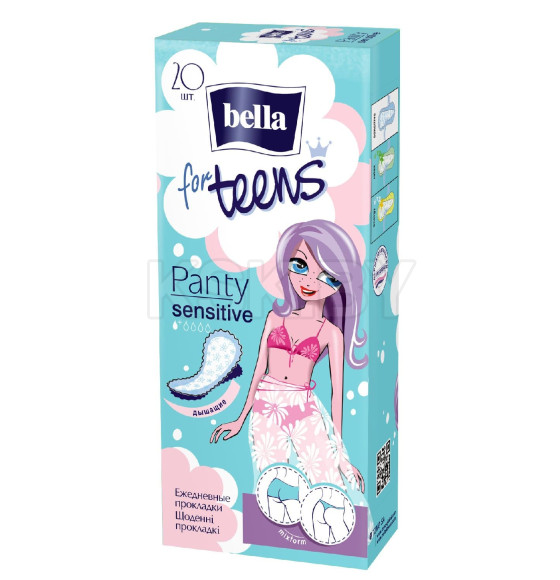 Прокладки  экстратонкие гигиен. Ежедн. аромат. Bella For Teens Panty Sensitive 20 (1575) 