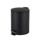 Ведро для мусора металлическое с педалью CASPIAN 12л черный тонкая крышка 90051 (90051) 