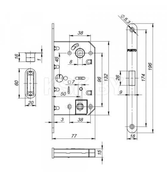 Защелка магнитная Punto ML96WC-50/BL Abg бронза (48753) 