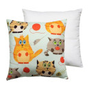 Подушка декоративная MATEX FANTASY. КОТЫ И КЛУБКИ. Размер: 33x33 Цвет: Молочный, коричневый (31-161) 