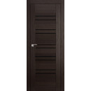 Дверное полотно Амати 25 600х2000, Экошпон,Венге,стекло черное