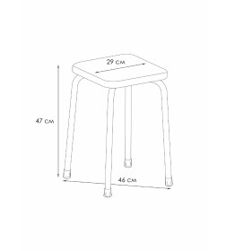Табурет квадратный "Пенек легкий 184" с ЛДСП 460х460х470мм, цвет бежевый