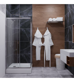 Душевое ограждение Triton Вента Хром А1 (прозрачные) 90х90 поддон 17см.