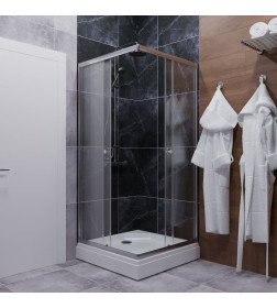 Душевое ограждение Triton Вента Хром А1 (прозрачные) 90х90 поддон 17см.