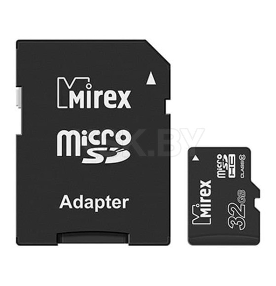 Карта памяти MicroSDHC 32Gb Class 10 (с адаптером) MIREX 13613-AD10SD32 (13613-AD10SD32) 