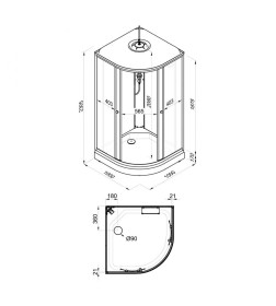 Кабина душевая Triton ЛАЙТ А3 ДН4 (Градиент) 100х100 поддон 17см.