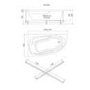 Ванна акриловая 1AcReal Мадрид-правая 1500 x 950 мм, в комплекте с каркасом (Щ0000010115) 