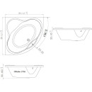 Ванна акриловая Triton Грация 140 NEW 1400х1400 мм, в комплекте с каркасом, сифоном (Щ000001490)