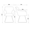 Кресло FLORIDA, кремовый велюр HCJ-3/черный (114034) 