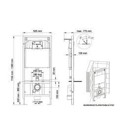 Комплект BERGES 043248 (инсталляция NOVUM525, кнопка F2 матовый хром, унитаз FLOE S Rimless, сиденье дюропласт Floe S Slim SO)