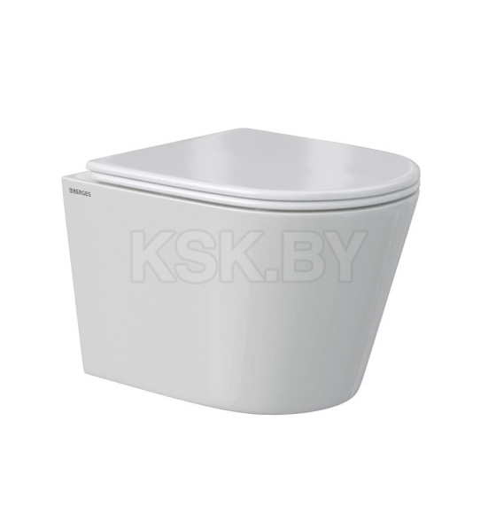 Комплект BERGES: инсталляция NOVUM кнопка O5 Soft Touch черная, унитаз VITA Rimless 49 см, сиденье дюропласт микролифт, быстросъём (043378) 