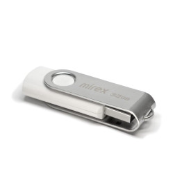 Флеш-накопитель 32GB USB 2.0 FlashDrive Mirex SWIVEL WHITE 13600-FMUSWT32