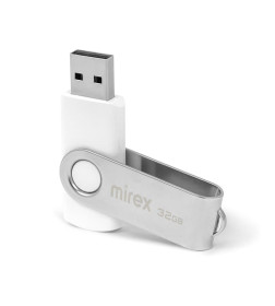 Флеш-накопитель 32GB USB 2.0 FlashDrive Mirex SWIVEL WHITE 13600-FMUSWT32