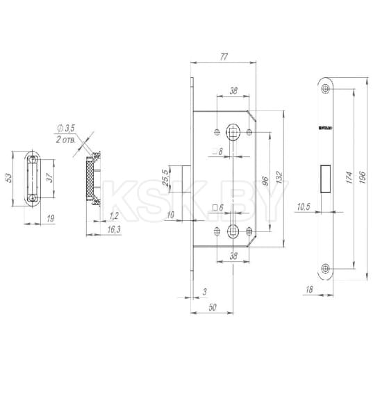 Защелка врезная магнитная Fuaro MagnM96WC-50 AB-бронза (42909) 