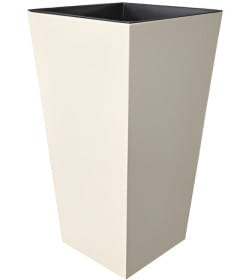 Кашпо для цветов со вставкой "ЖАСМИН" №2, h=360 мм, d=180 мм, h вставки=175 мм, светло-серый