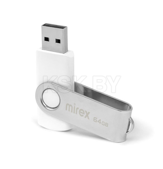 Флеш-накопитель 64GB USB 2.0 FlashDrive Mirex SWIVEL WHITE 13600-FMUSWT64 (13600-FMUSWT64) 