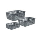 Набор корзин Leaves 3шт (1,2+2,3+4л) серый (4344804) 