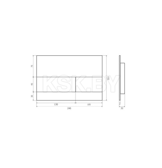 Кнопка для инсталляции Axus 097TB Super Slim (черный) (097TB) 